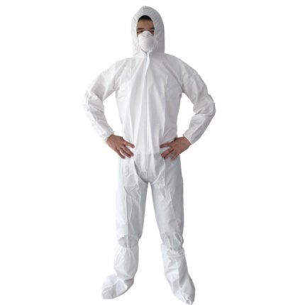 ANTI STATIC MICROPOROUS PROTECTIVE COVERALLS WITH HOOD
