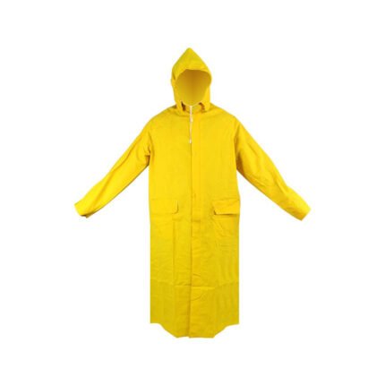 PVC WASHABLE WATER PROOF HEAVY DUTY YELLOW RAINCOAT