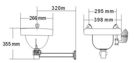 EYECURE B100 ABS PLASTIC WALL MOUNTED BASIN EYEWASH STATION