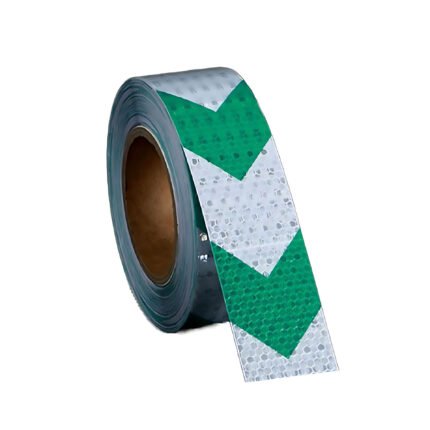 HIGH QUALITY GREEN AND WHITE PVC WEATHERPROOF ARROW REFLECTIVE ADHESIVE TAPE