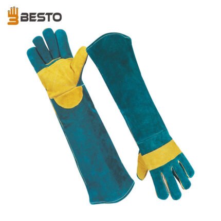 BESTO 1027 LONG CUFF HEAT RESISTANT INDUSTRIAL LEATHER WELDING GLOVES