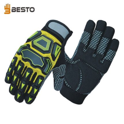 BESTO 1032 IMPACT & HEAT RESISTANT MECHANICAL HAZARD SAFETY LEATHER WORK GLOVES