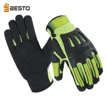 BESTO 1033 IMPACT & HEAT RESISTANT MECHANICAL HAZARD SAFETY LEATHER WORK GLOVES