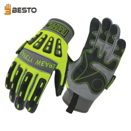 BESTO 1034 IMPACT & HEAT RESISTANT MECHANICAL HAZARD SAFETY LEATHER WORK GLOVES