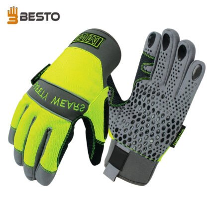 BESTO 1040 SLIP & IMPACT RESISTANT MECHANICAL HAZARD SAFETY LEATHER WORK GLOVES