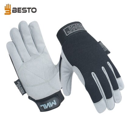 BESTO 1041 SLIP & IMPACT RESISTANT MECHANICAL HAZARD SAFETY LEATHER WORK GLOVES