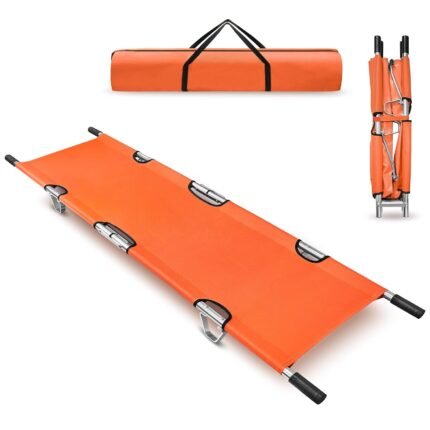 LIGHTWEIGHT ALUMINUM ALLOY FOLDING RESCUE STRETCHER WITH CARRY BAG