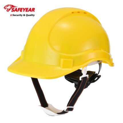 SAFEYEAR W 018 YELLOW ABS VENTILATED SAFETY HELMET WITH ADJUSTABLE RATCHET